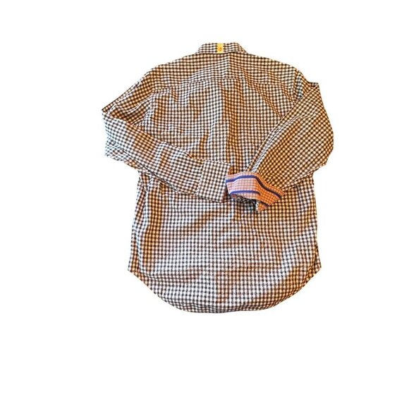 Robert Graham Mens Checkered Paisley Contract Cuff Long Sleeve Button-Up Shirt M - Picture 6 of 6